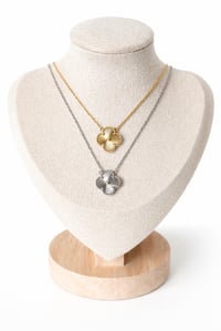 Image 1 of Gold and Silver Clover Necklace Unisex style