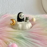Image 1 of kaonashi with hamster Boh on cloud
