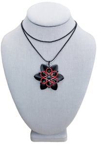Image 1 of Gothic Black Rose Flower Pendant