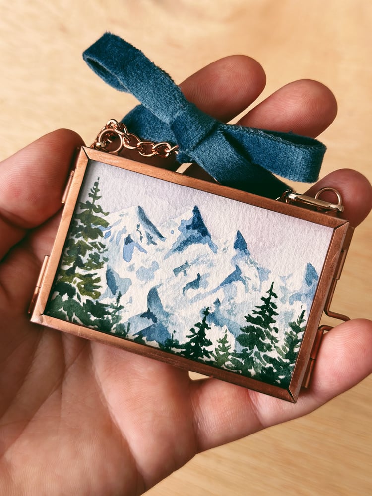 Image of Snowy Alps - Heirloom Watercolor Ornament 