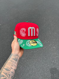 Image 1 of PAISLEY MULTI TONE MEXICO BASEBALL CUSTOM FITTED CAP