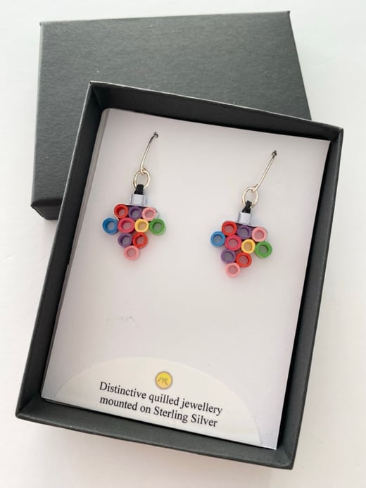 Quilliance - rainbow bubble earrings