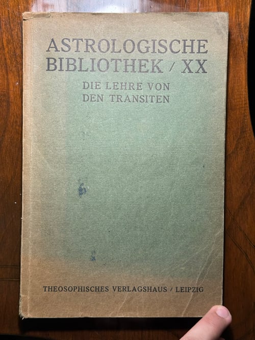 Image of Original Book from Library of Franz Bardon - Uhle: Die lehre von den Transiten (1926)