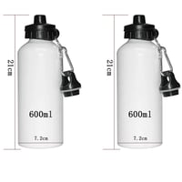 Image 6 of 6PCS/Lot 400/500/600/750ml White Blank Sublimation Water Bottle with Carabiner Aluminum Leakproof Ke