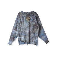 Image 1 of L Unisex Adult Soft Long Sleeve Tee in Stone Spiral Ice Dye