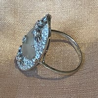 Image 2 of ETCHED CRYSTAL AND DIAMOND RING