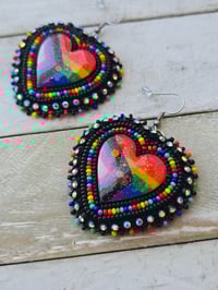 Image 2 of Black Pride Flag earrings