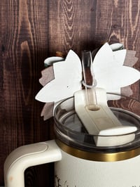 Image 4 of Western Themed Teal Tumbler Straw Topper Bow