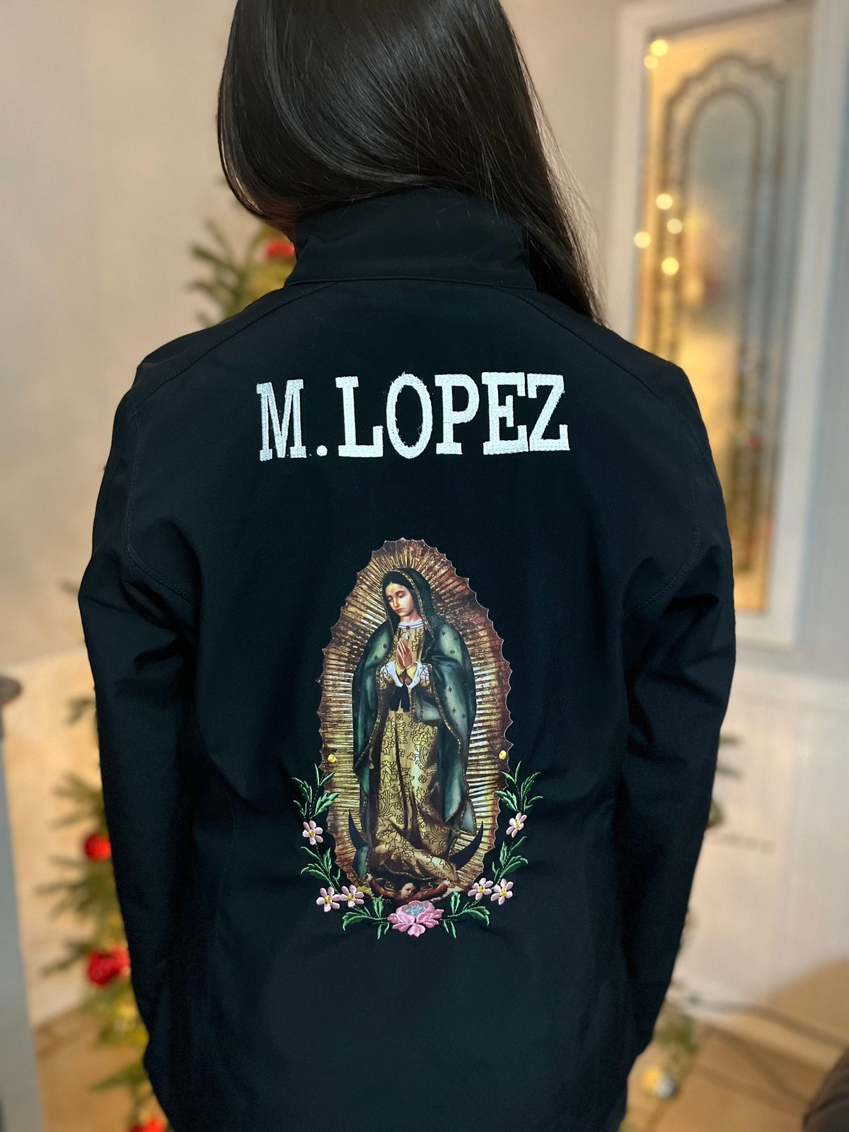 Embroidered Virgen de Guadalupe Jacket Y & J Custom Designs
