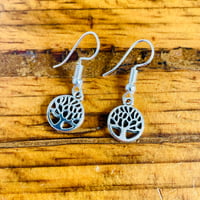 Image 1 of Set of 5 pairs tree of life Tibetan silver plated earrings