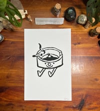 Image 1 of "My Boi" Ashtray Linoprint 5.5 x 8.5