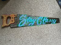 Image 3 of Hand Painted Vintage Saw | Stay Classy