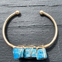 Image 6 of Raw Crystal Cuff Bangle Bracelets 