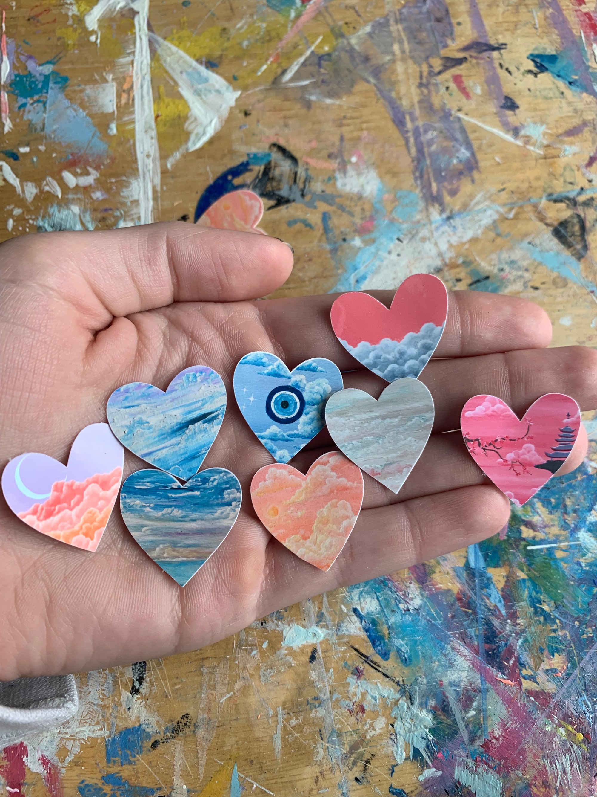 Hearts Stickers – Present Paper