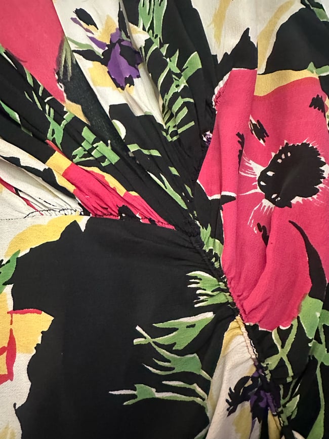 1930s poppy dress maxi cold rayon silk