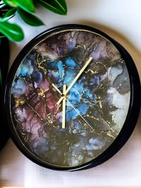 Image 2 of 12” Wall Clock Epoxy Resin Art 'The 555'