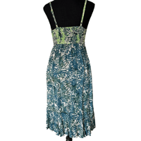 Image 9 of Original Batik Print Blue and Green Crochet Sundress by Santiki - NWT - Lillian -Size Small 