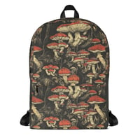 Image 1 of Dark Cottagecore Goth Inspired Vibrant Mushroom Backpack