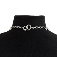 Image 3 of Spike & Pearl Choker Necklace