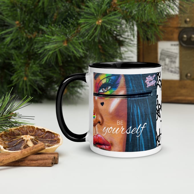 Image of "Be Yourself" Pride Mug with Color Inside