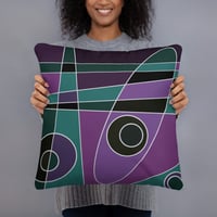 Abstract Surfing Basic Pillow - Teal Purple
