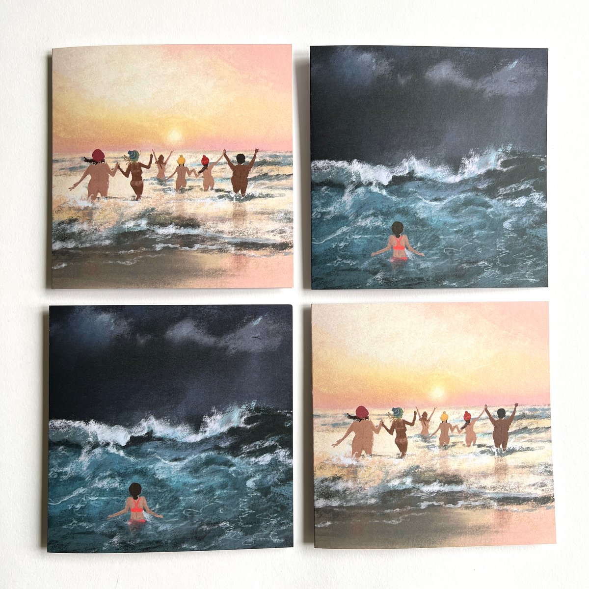 Image of Facing The Wave - Luxury Greeting Card (single or multipack)
