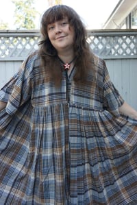 Image 3 of Brown Check Button Dress