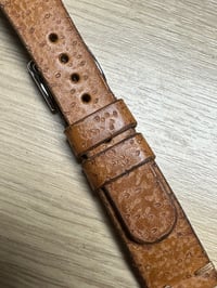 Image 4 of Limited Edition "Hailstone" Tan Calfskin - Hand Distressed Watch Strap