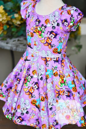 Image of Mouse Friends Halloween Twirl Dress