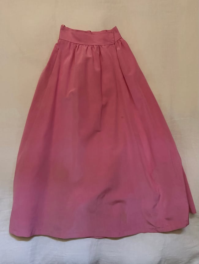 70s Saint Laurent Rive Gauche pink silk taffeta maxi ball skirt ysl