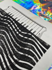 Image 1 of Original Lino Print - Waves 2 - Accordion