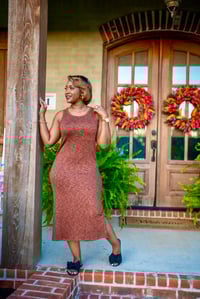 Image 1 of Soft Knit Dress w/Front Pocket & Side Splits 