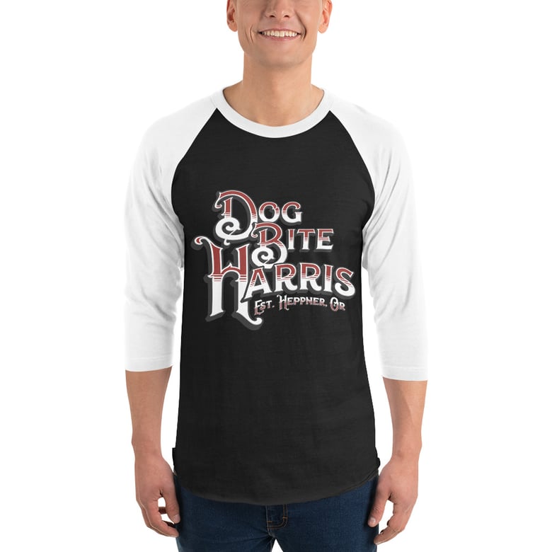 Image of Dog Bite 3/4 sleeve Baseball  Shirt