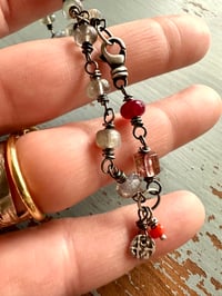 Image 11 of labradorite tourmaline and ruby charm bracelet