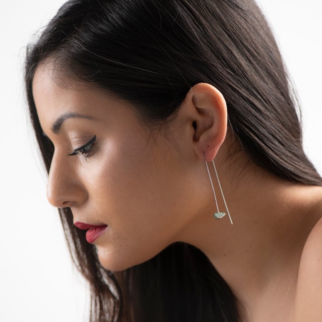 SINGLE EARRING silver 925 - African Turquoise, Earth And Sky 2023, #036-56