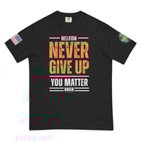 Image 1 of Never Give Up Unisex garment-dyed heavyweight t-shirt
