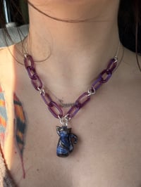 Image 2 of Crystal June Kitty Chain Necklace (Royal Jelly + Lucid + Electrum)