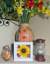Sunflower, Stock Flower, Cone Flower, Cosmo & Hydrangea - In 6" X 6" Shadow Box (Item# 202311S)