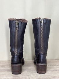 Image 4 of KELSI DAGGER shearling fur lined brown leather lace up boots