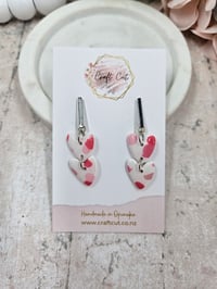 Image 1 of Double Terrazzo Heart Earrings