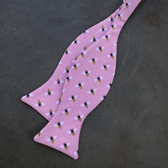 Pink Bee Bow Tie