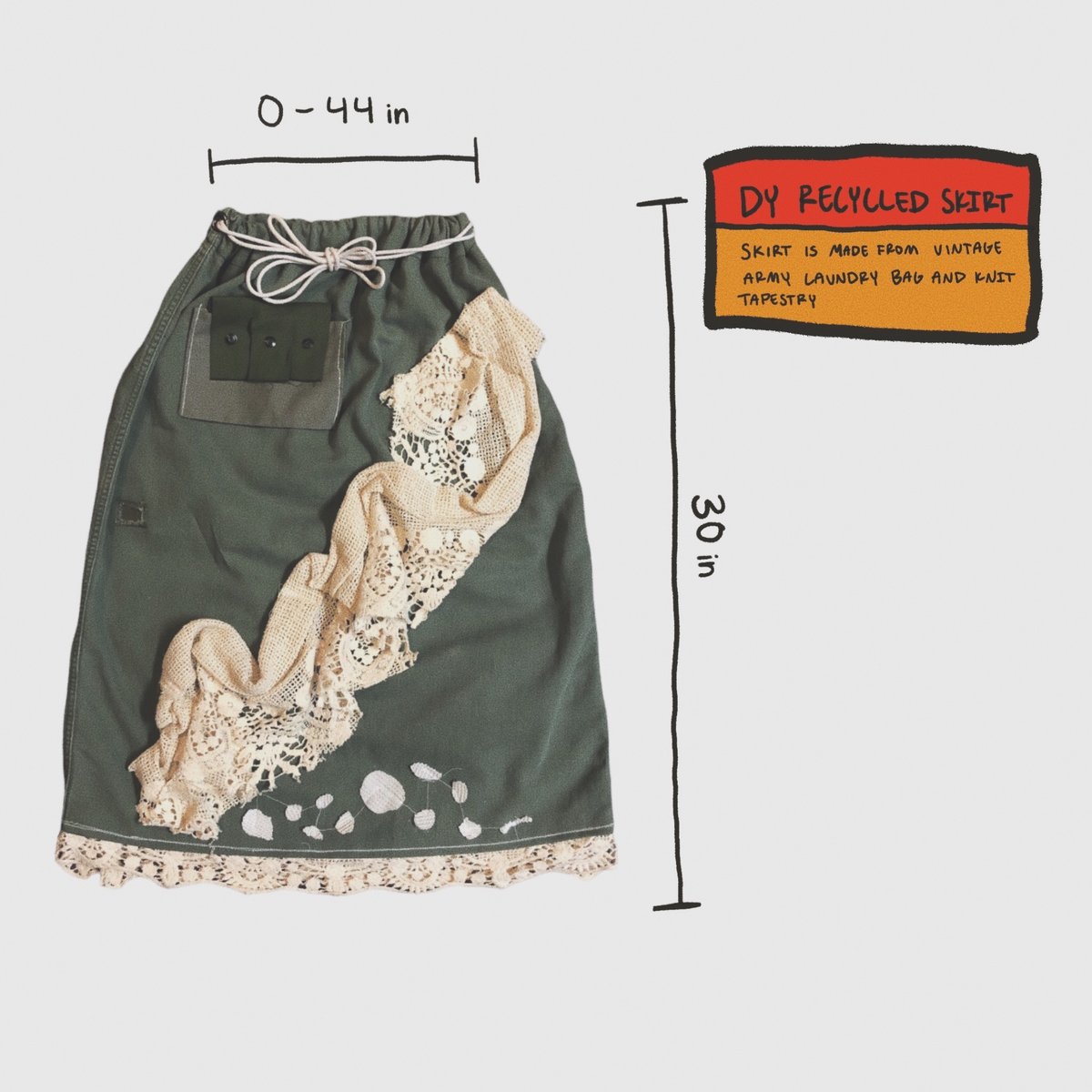 Image of RECYCLED LONG SKIRT 