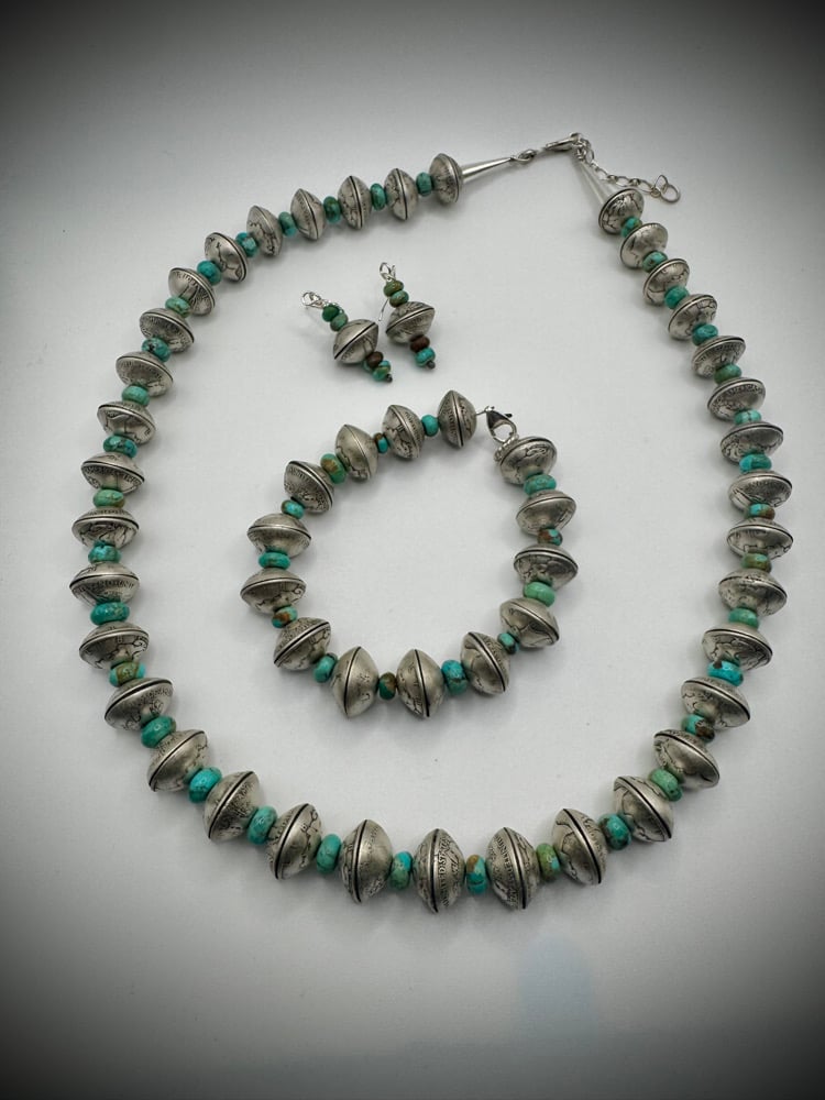 Image of Mercury Dime & Kingman Turquoise Necklace only