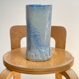 Image of STUDIO POTTERY VASE WITH ORGANIC DETAILS