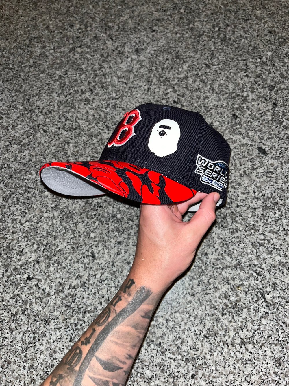 Image of GREY BRIM BOSTON RED SOX CUSTOM FITTED CAPS 