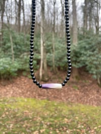 Image 3 of Wampum and Black Obsidian Choker