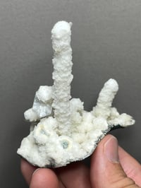 Image 7 of Quartz Stalagmite Coated With Aragonite & Clear Rhombohedral Calcite #2440