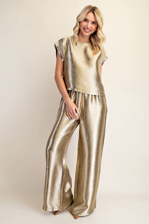 Image of Wide Leg Pants- Gold