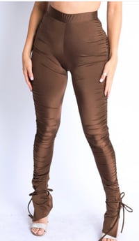 Image 2 of Hung up Satin ruched leggings 