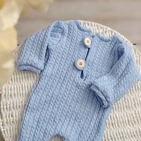 Image 2 of Newborn boys romper Marco | baby blue